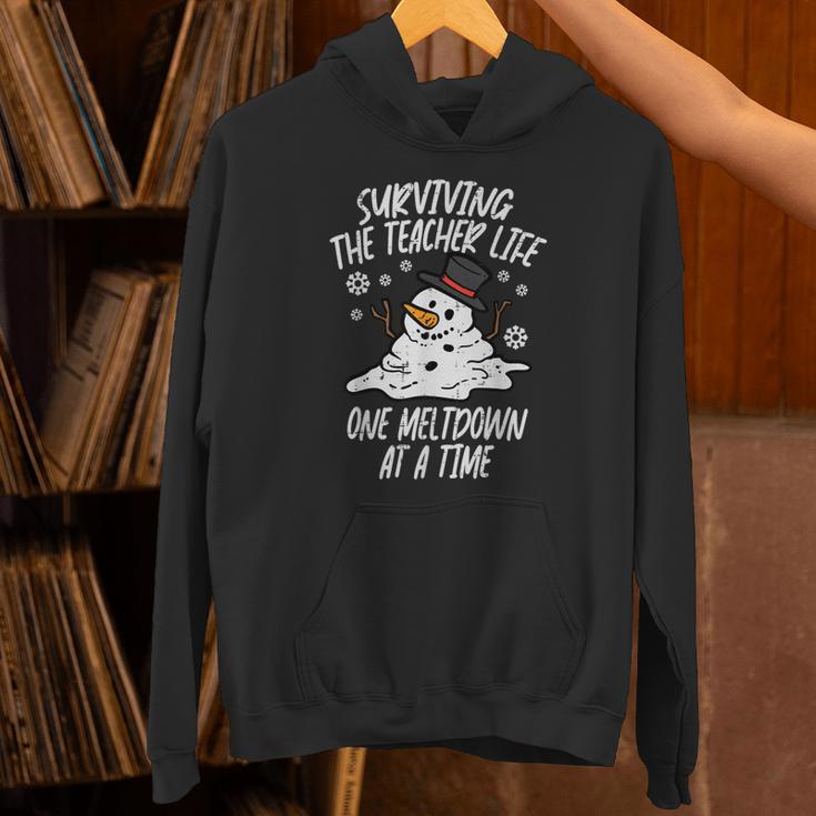 Christmas Surviving Teacher Life Meltdown Xmas Women Men Unisex Hoodie, gift for family, gift for coworker