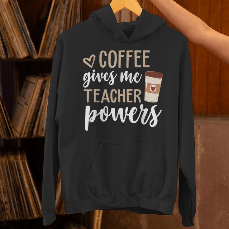 Coffee Gives Me Teacher Powers Teacher Unisex Hoodie, gift for family, gift for coworker Coffee Gives Me Teacher Powers Teacher Unisex Hoodie, gift for family, gift for coworker