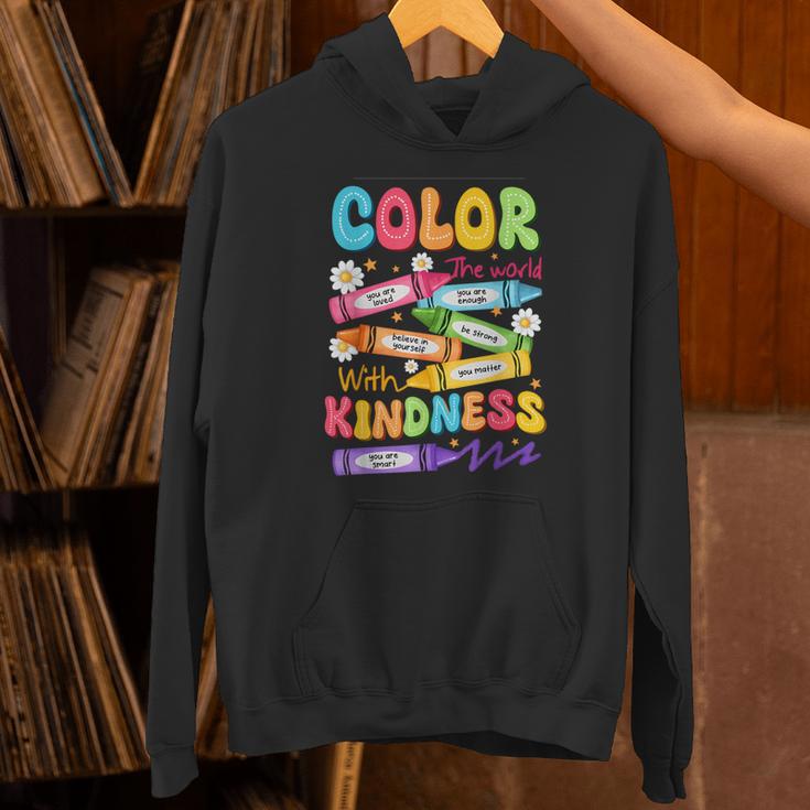 Color The World With Kindness Teachers Back To School Unisex Hoodie, gift for family, gift for coworker