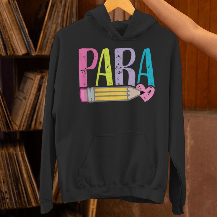 Colorful PARA Teacher Paraprofessional Cute Pencil Unisex Hoodie, gift for family, gift for coworker Colorful PARA Teacher Paraprofessional Cute Pencil Unisex Hoodie, gift for family, gift for coworker