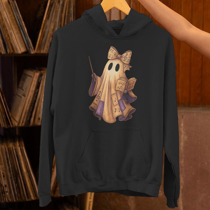 Coquette Music Note Patchwork Ghost Music Teacher Halloween Unisex Hoodie, gift for family, gift for coworker Coquette Music Note Patchwork Ghost Music Teacher Halloween Unisex Hoodie, gift for family, gift for coworker