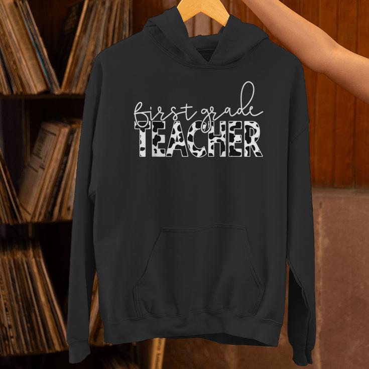 Cow Print For Elementary School First Grade Teachers Unisex Hoodie, First Grade Teacher Hoodies, gift for family, gift for coworker Cow Print For Elementary School First Grade Teachers Unisex Hoodie, First Grade Teacher Hoodies, gift for family, gift for coworker