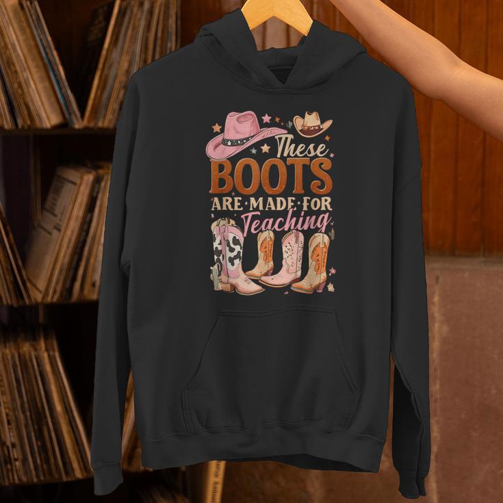 Cowboy Teacher These Boots Are Made-For Teaching School Unisex Hoodie, gift for family, gift for coworker