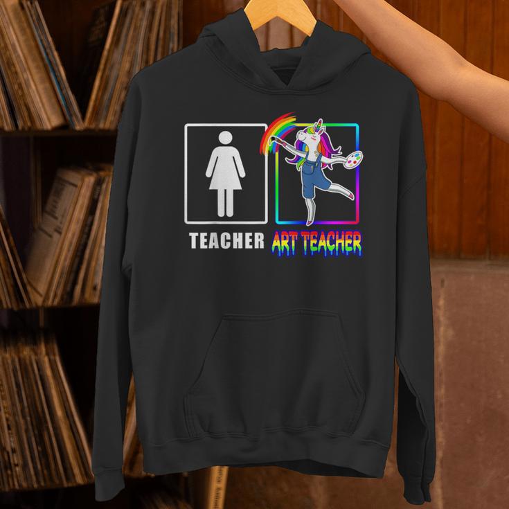 Cute Art Teacher Magical Dabbing Unicorn Artist Unisex Hoodie, gift for family, gift for coworker