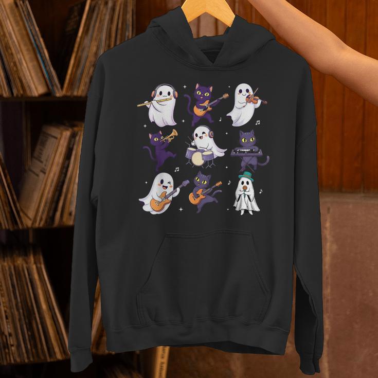 Cute Ghost Cat Playing Musical Halloween Music Teacher Unisex Hoodie, gift for family, gift for coworker Cute Ghost Cat Playing Musical Halloween Music Teacher Unisex Hoodie, gift for family, gift for coworker