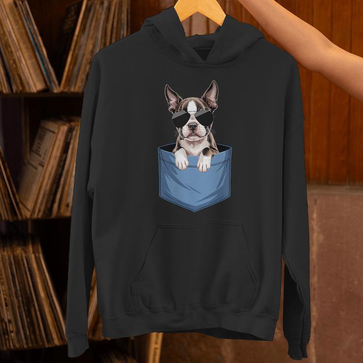 Cute Pocket Boston Terrier Lover Dog Mom Unisex Hoodie, Boston Terrier Mom Hoodies, gift for family, gift for coworker