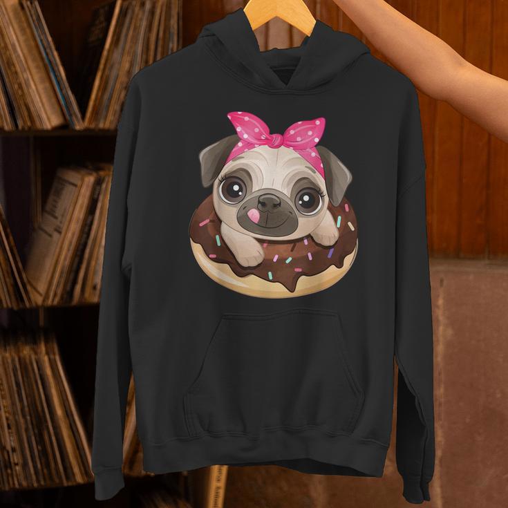 Cute Pug Shirt Donut Girls Dog Unisex Hoodie, gift for family, gift for coworker