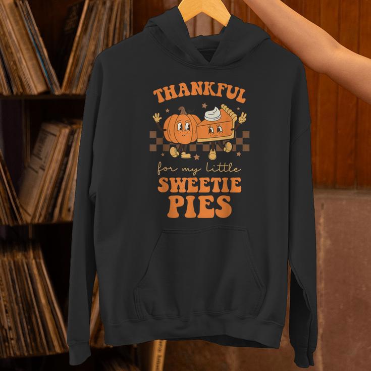 Cute Thanksgiving Teacher Thankful For My Sweetie Pies Mom Unisex Hoodie, gift for family, gift for coworker