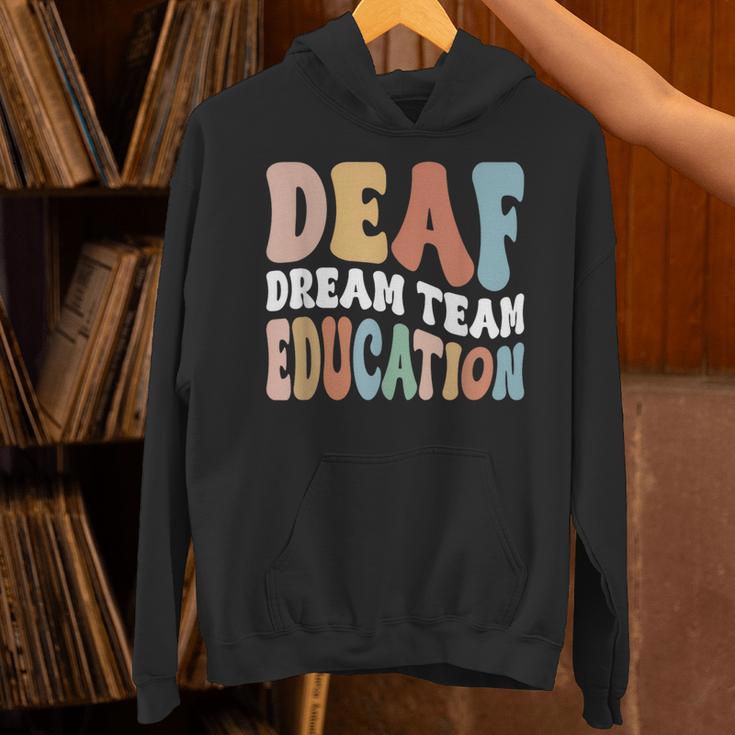 Deaf Dream Team Education Deaf Education Teacher Unisex Hoodie, gift for family, gift for coworker Deaf Dream Team Education Deaf Education Teacher Unisex Hoodie, gift for family, gift for coworker