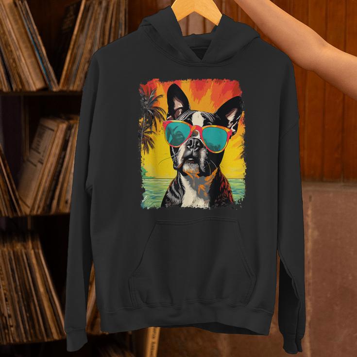 Dog Boston Terrier Hawaiian Unisex Hoodie, gift for family, gift for coworker