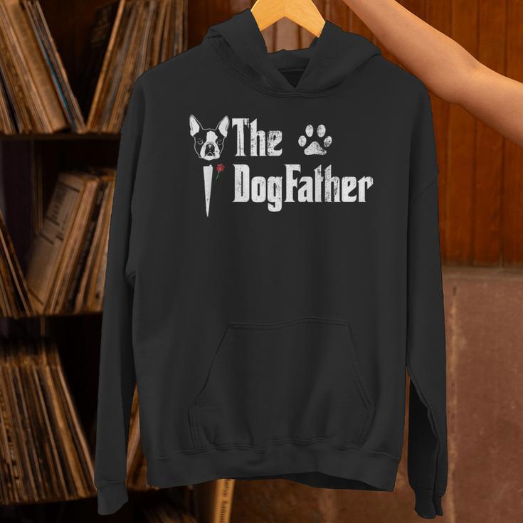 The Dogfather Boston Terrier Dog Dad Father's Day Unisex Hoodie, Boston Terrier Dad Hoodies, gift for family, gift for coworker