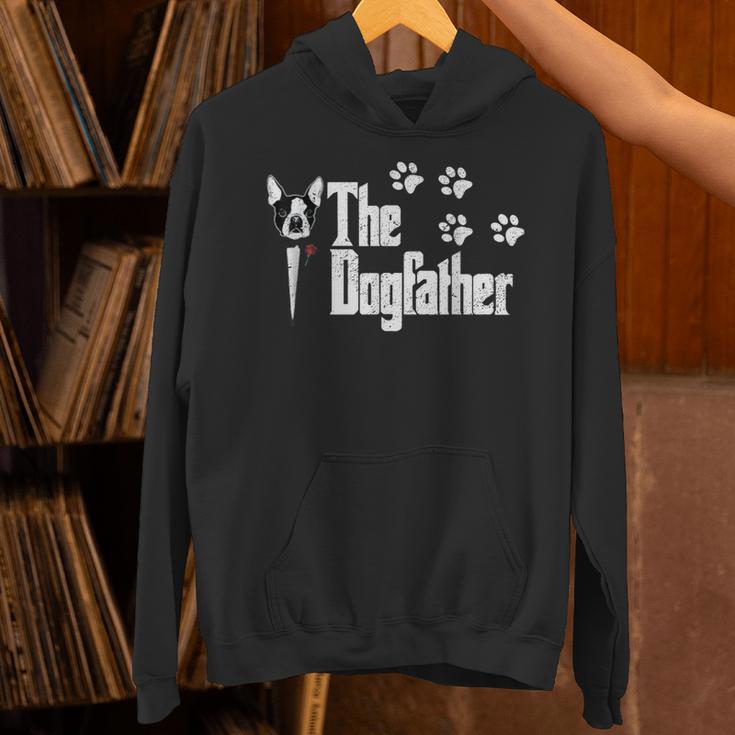 The Dogfather Boston Terrier Dog Dad Tshirt Idea Unisex Hoodie, Boston Terrier Dad Hoodies, gift for family, gift for coworker
