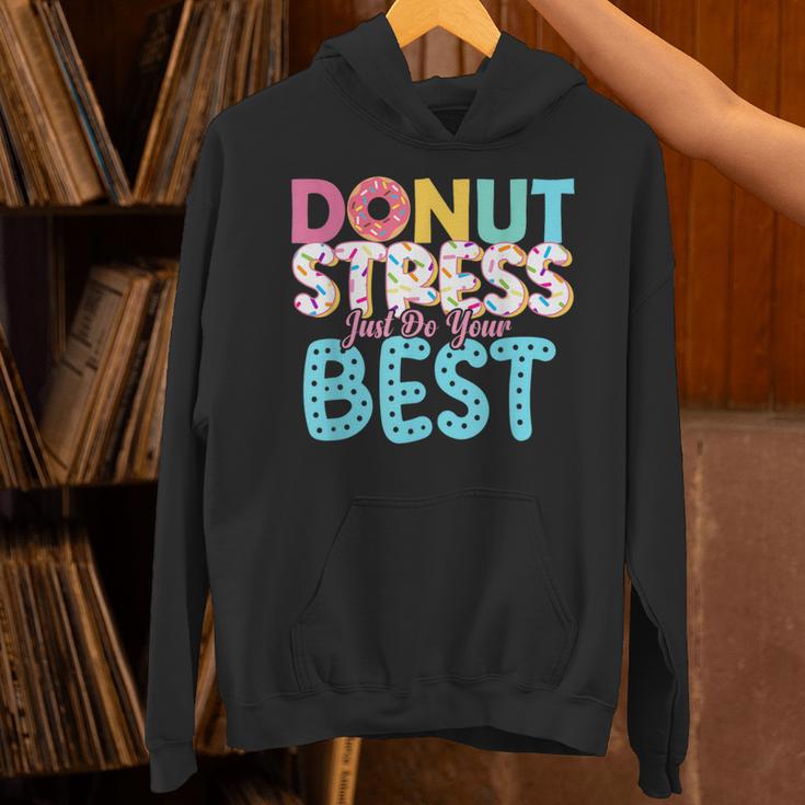 Donut Stress Just Do Your Best Teachers Testing Day For Men Women Girls Kids Unisex Hoodie, gift for family, gift for coworker Donut Stress Just Do Your Best Teachers Testing Day For Men Women Girls Kids Unisex Hoodie, gift for family, gift for coworker