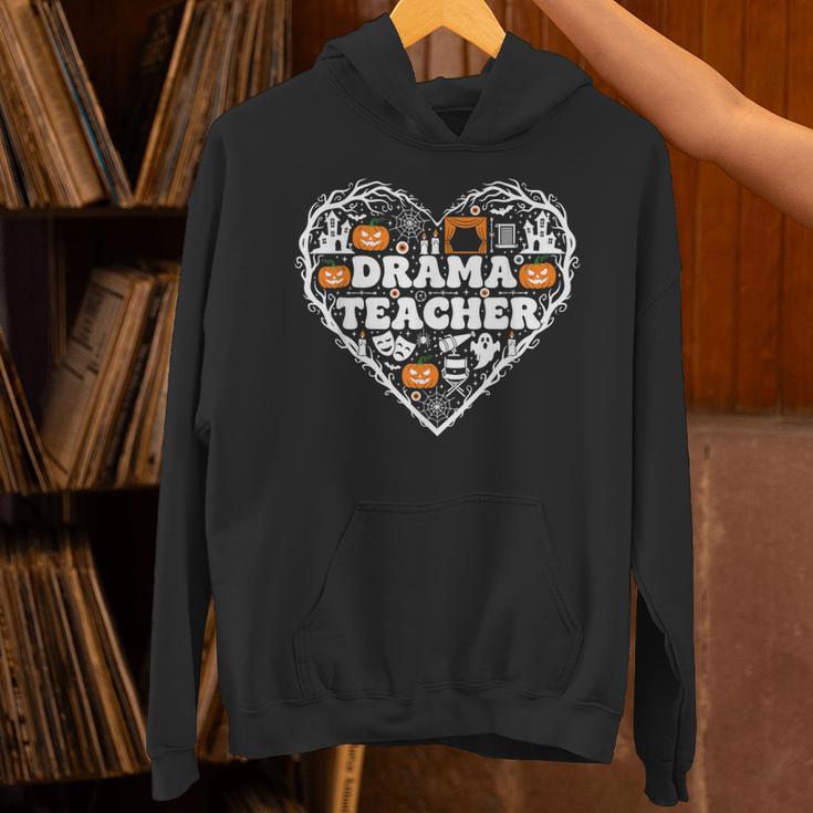 Drama Teacher Heart Pumpkin Ghost Halloween Kids Unisex Hoodie, gift for family, gift for coworker