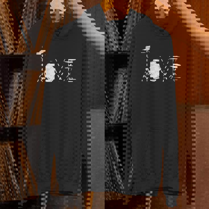 Drummer Love グラフィックドラムセット ドラミングミュージシャン ロックバンド パーカー