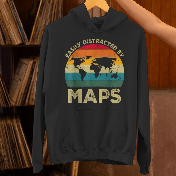Easily Distracted By Maps Geography Teacher Unisex Hoodie, gift for family, gift for coworker