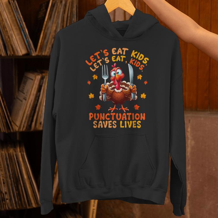 Eat Kids Punctuation Saves Lives Thanksgiving Turkey Teacher Unisex Hoodie, gift for family, gift for coworker Eat Kids Punctuation Saves Lives Thanksgiving Turkey Teacher Unisex Hoodie, gift for family, gift for coworker
