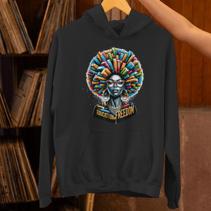 Education Is Freedom History Month Teacher Books Afro Unisex Hoodie, History Teacher Hoodies, gift for family, gift for coworker