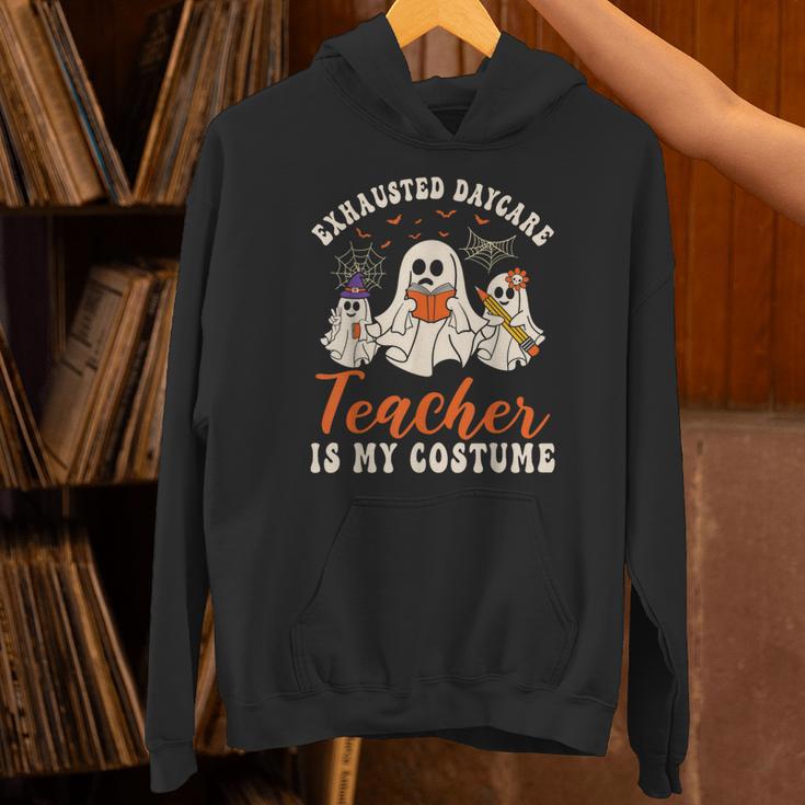 Exhausted Daycare Teacher Is My Costume Halloween Ghost Fun For Men Women Unisex Hoodie, gift for family, gift for coworker Exhausted Daycare Teacher Is My Costume Halloween Ghost Fun For Men Women Unisex Hoodie, gift for family, gift for coworker