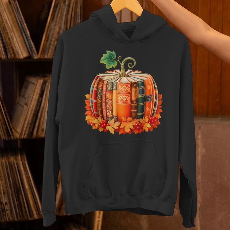 Fall Book Autumn Reading Teacher Halloween Pumpkin Season Unisex Hoodie, gift for family, gift for coworker