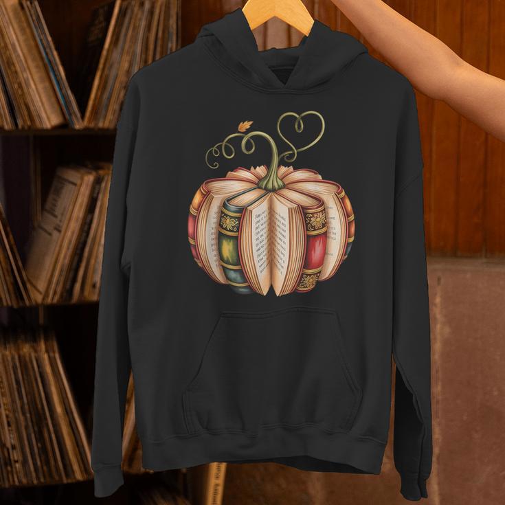 Fall Book Pumpkin Fall Librarians Bookworm Teachers Students Unisex Hoodie, gift for family, gift for coworker