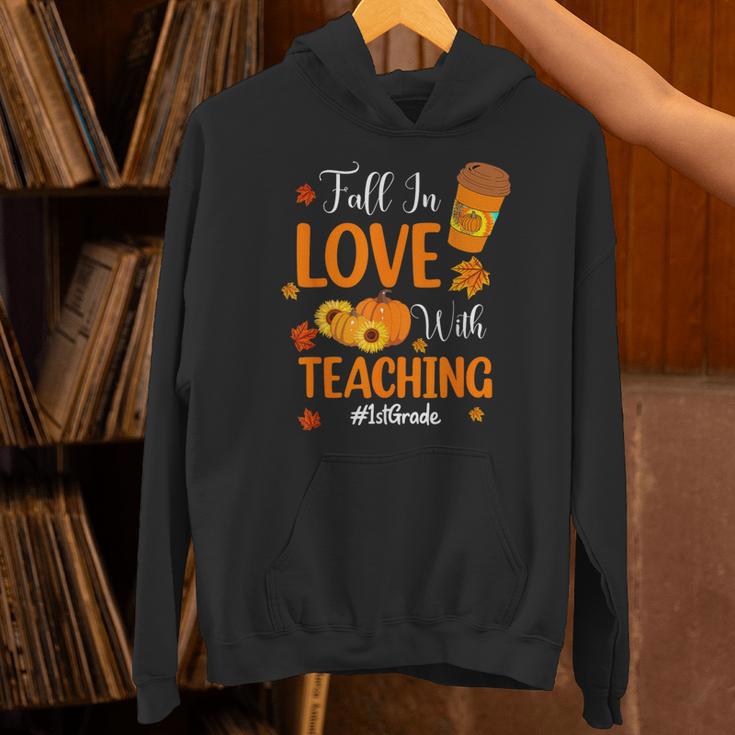 Fall In Love With Teaching 1st Grade Teacher Thanksgiving For Men Women Girls Kids Unisex Hoodie, gift for family, gift for coworker