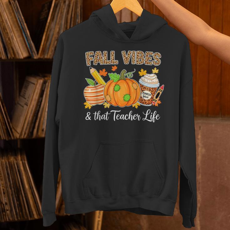 Fall Vibes And That Teacher Life Autumn Thanksgiving Unisex Hoodie, gift for family, gift for coworker Fall Vibes And That Teacher Life Autumn Thanksgiving Unisex Hoodie, gift for family, gift for coworker