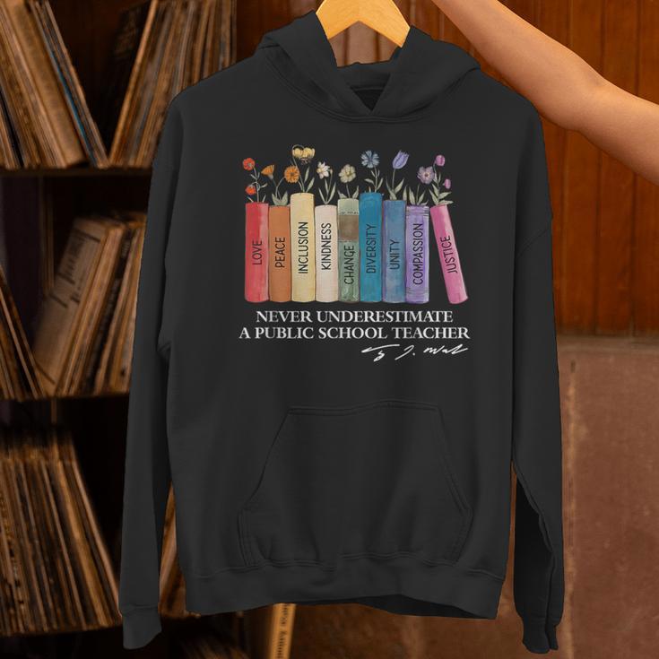 Floral Books Never Underestimate A Public School Teacher Unisex Hoodie, gift for family, gift for coworker Floral Books Never Underestimate A Public School Teacher Unisex Hoodie, gift for family, gift for coworker
