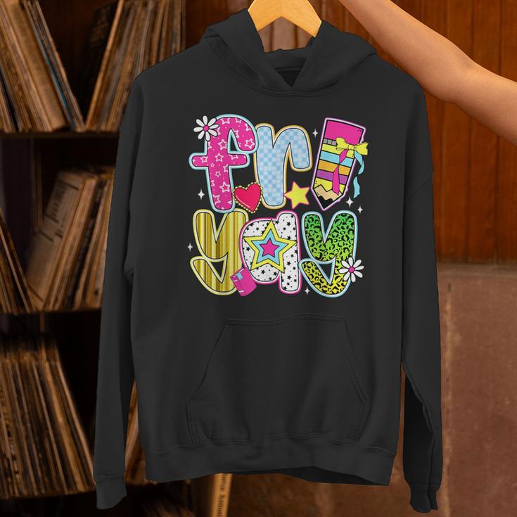 Fri-Yay Happy Friday Weekend Teacher Back To School Unisex Hoodie, gift for family, gift for coworker Fri-Yay Happy Friday Weekend Teacher Back To School Unisex Hoodie, gift for family, gift for coworker