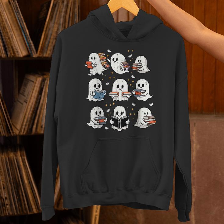 Ghosts With Books Library Halloween Men Women Kids Teacher Unisex Hoodie, gift for family, gift for coworker