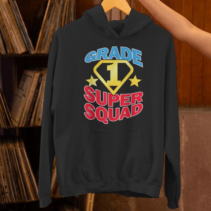 Grade 1 Super Squad Superhero Teacher Team Unisex Hoodie, Super Teacher Hoodies, gift for family, gift for coworker