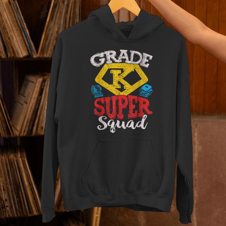 Grade K Super Squad Superhero Kindergarten Teacher Team Unisex Hoodie, Super Teacher Hoodies, gift for family, gift for coworker Grade K Super Squad Superhero Kindergarten Teacher Team Unisex Hoodie, Super Teacher Hoodies, gift for family, gift for coworker