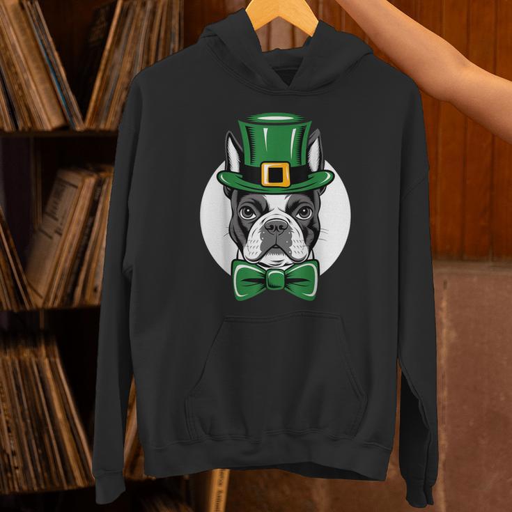 Green Boston Terrier Shamrock St Patricks Day Boston Terrier Unisex Hoodie, gift for family, gift for coworker