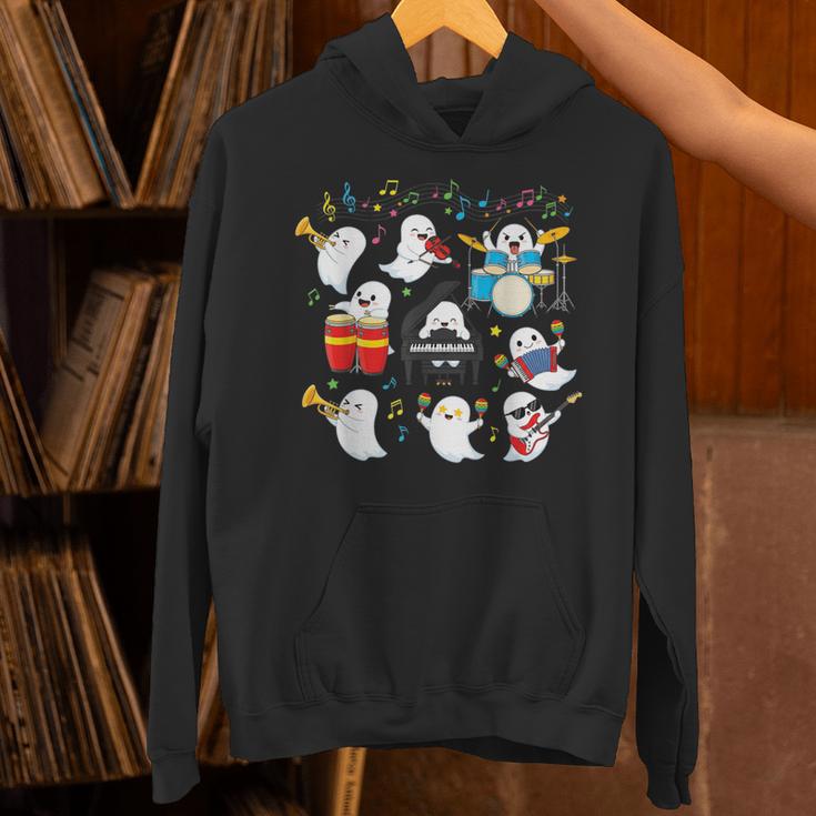 Halloween Music Teacher Ghost Playing Musical Instruments Unisex Hoodie, gift for family, gift for coworker Halloween Music Teacher Ghost Playing Musical Instruments Unisex Hoodie, gift for family, gift for coworker