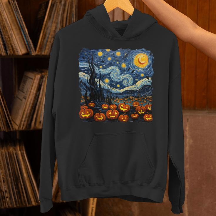 Halloween Pumpkin Starry Night Van Gogh Art Teacher Unisex Hoodie, gift for family, gift for coworker Halloween Pumpkin Starry Night Van Gogh Art Teacher Unisex Hoodie, gift for family, gift for coworker
