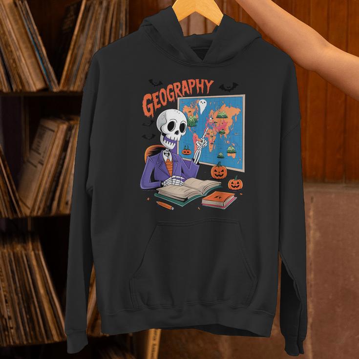 Halloween Skeleton Geography Teacher Pumpkin Bats Classroom Unisex Hoodie, gift for family, gift for coworker Halloween Skeleton Geography Teacher Pumpkin Bats Classroom Unisex Hoodie, gift for family, gift for coworker