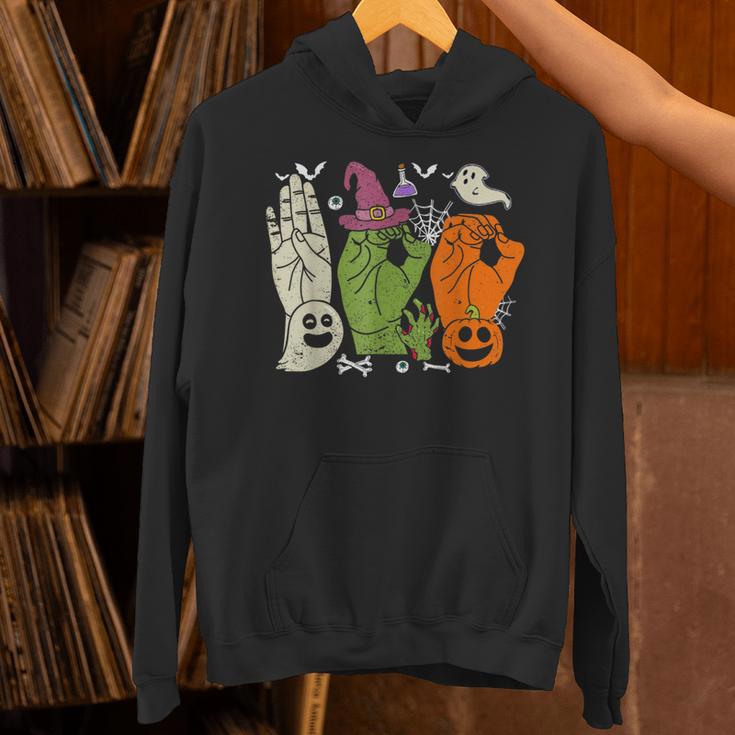 Halloween SPED Teacher Boo In ASL Boo Hands Sign Language Unisex Hoodie, gift for family, gift for coworker