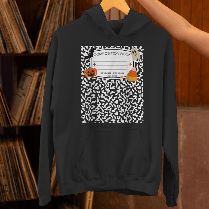 Halloween Teacher Composition Book Notebook Matching Group Unisex Hoodie, gift for family, gift for coworker