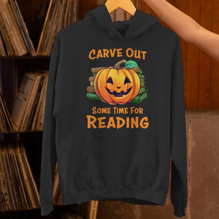Halloween Teacher Librarian Pumpkin Reading Books Men Women Kids Unisex Hoodie, gift for family, gift for coworker