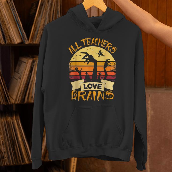 Halloween Teacher Shirt All Teachers Love Brains Halloween Men Women Unisex Hoodie, gift for family, gift for coworker