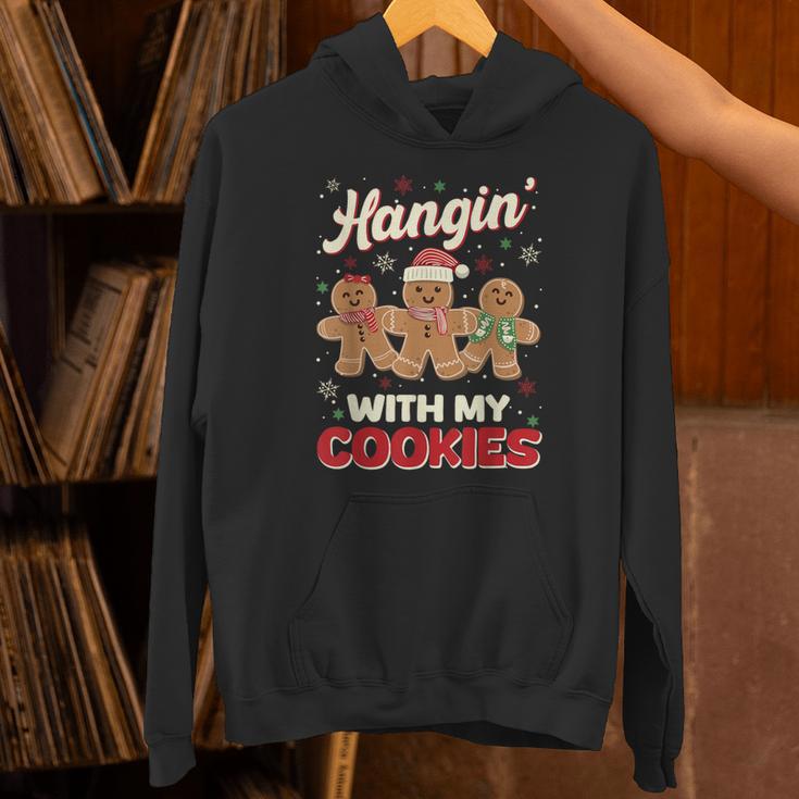 Hangin With My Cookies Gingerbread Man Xmas Teacher Unisex Hoodie, gift for family, gift for coworker