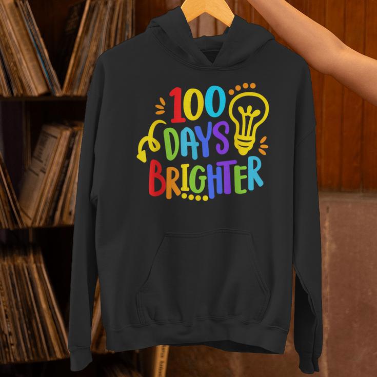 Happy 100th Day Of School 100 Days Brighter Girls Teacher Unisex Hoodie, gift for family, gift for coworker Happy 100th Day Of School 100 Days Brighter Girls Teacher Unisex Hoodie, gift for family, gift for coworker