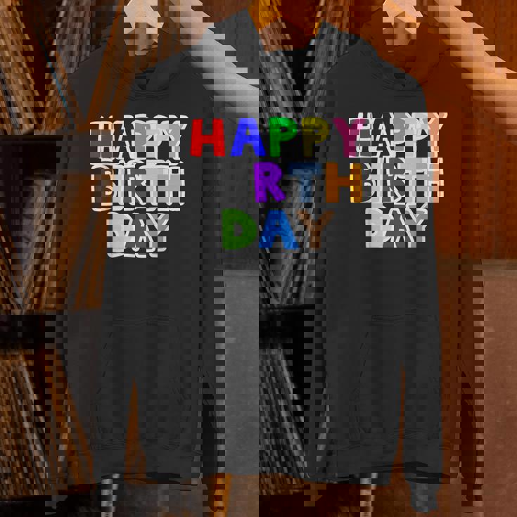 Happy Birthday（ハッピーバースデー）カラフルポップ【お誕生日 プリント】サプライズ 文字 イベントデザイン パーカー