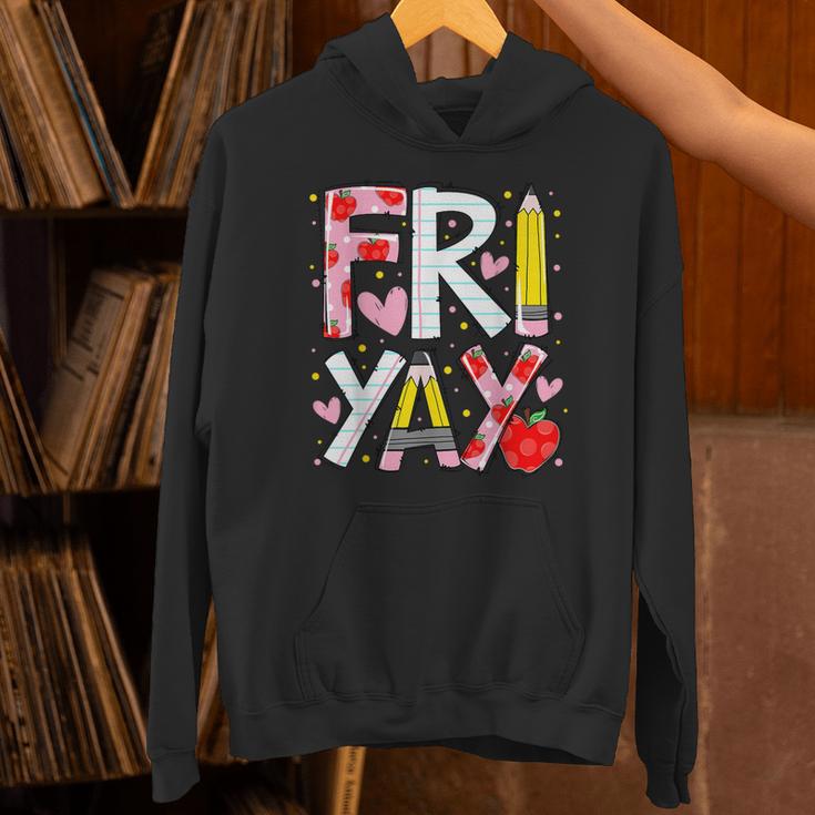 Happy Fri-Yay Teacher Back To School Friday Lovers Unisex Hoodie, gift for family, gift for coworker