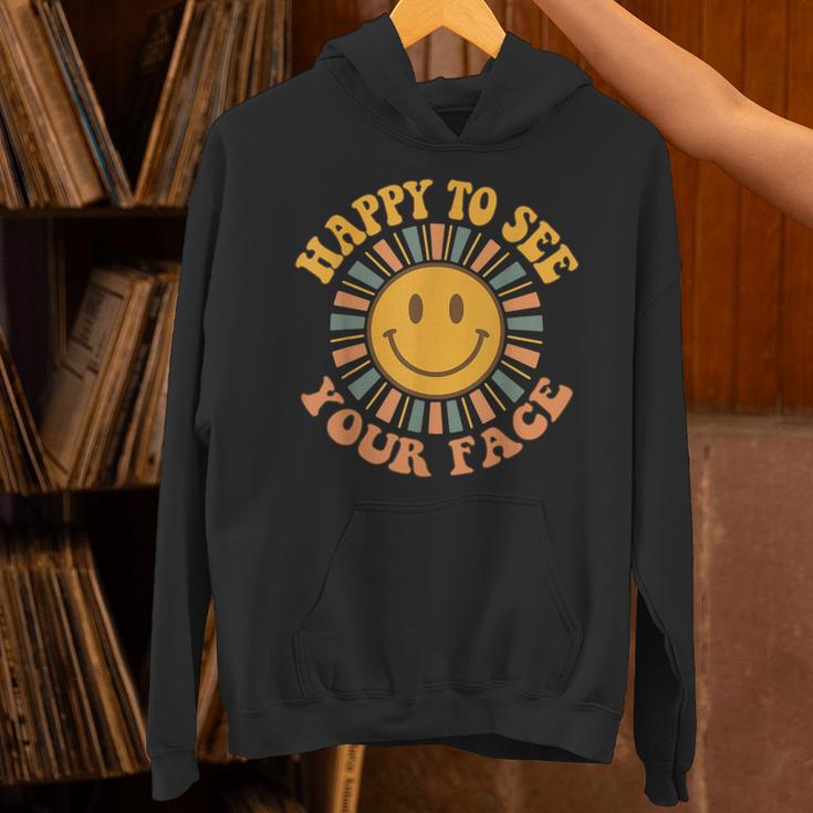 Happy To See Your Face Retro Happy Teacher Back To School Unisex Hoodie, gift for family, gift for coworker Happy To See Your Face Retro Happy Teacher Back To School Unisex Hoodie, gift for family, gift for coworker
