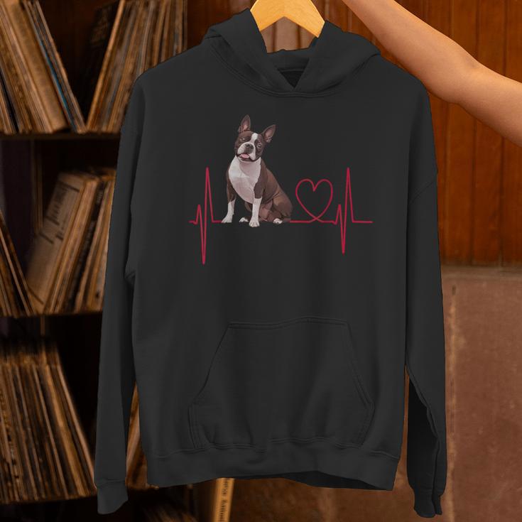 Heartbeat Boston Terrier Dog Unisex Hoodie, gift for family, gift for coworker