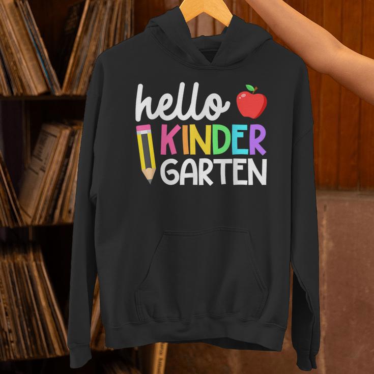 Hello Kindergarten Team Kinder Back To School Teacher Kids Unisex Hoodie, gift for family, gift for coworker