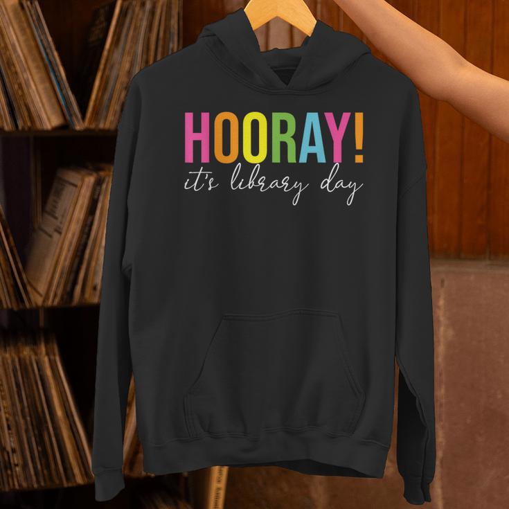 Hooray It's Library Day Teacher Reader Books Back To School Unisex Hoodie, gift for family, gift for coworker Hooray It's Library Day Teacher Reader Books Back To School Unisex Hoodie, gift for family, gift for coworker