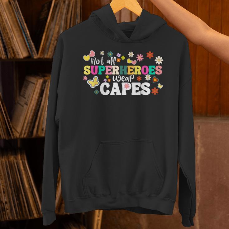 Hot All Superheroes Wear Capes Cute Teacher End Of School Unisex Hoodie, gift for family, gift for coworker