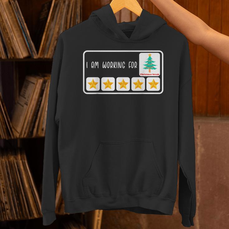 I'm Working For Christmas Break 5 Star Winter Teacher Stars Unisex Hoodie, gift for family, gift for coworker I'm Working For Christmas Break 5 Star Winter Teacher Stars Unisex Hoodie, gift for family, gift for coworker